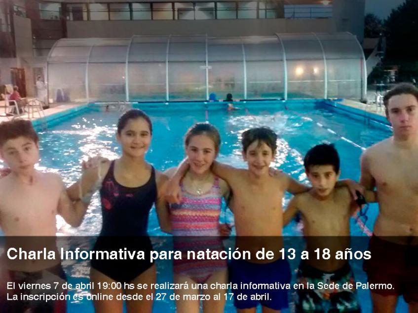 charla informativa natacion 13-18 años